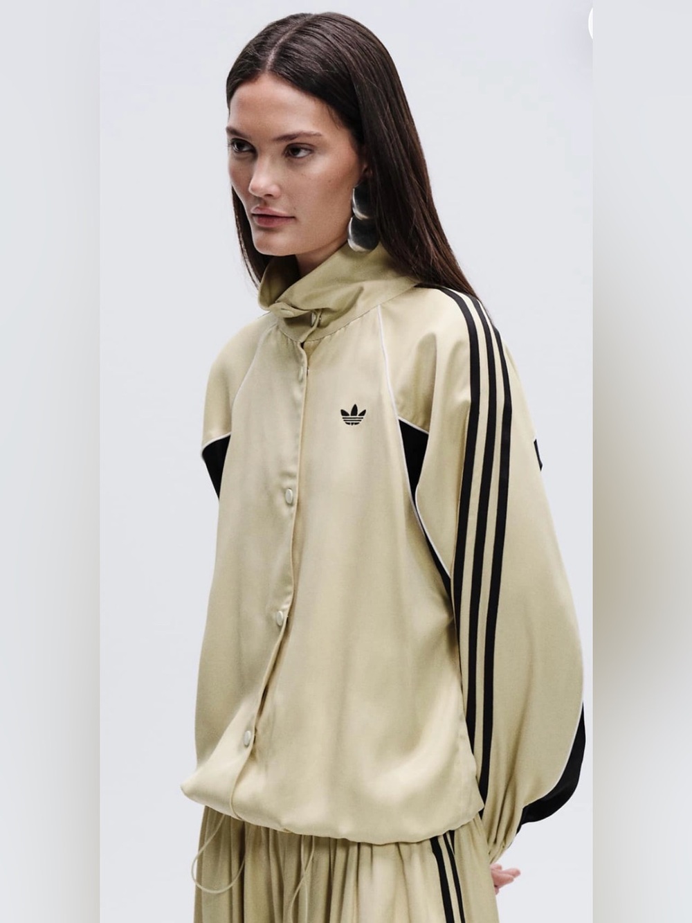 Adidas Cream and Black Bomber Jacket